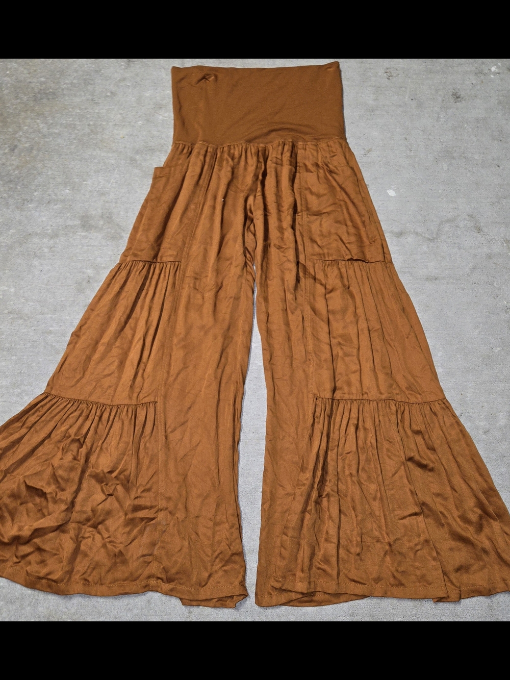 Women's Wide-Leg Adorable Stretchy Pants - Rust